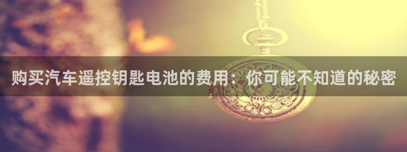 优发国际平台手机版下载：购买汽车遥控钥匙电池的费用：你可能不知道的秘密